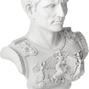 Figurina Caesar Augustus Toscano, polirasina, alb, 10,5 x 6,5 x 18 cm