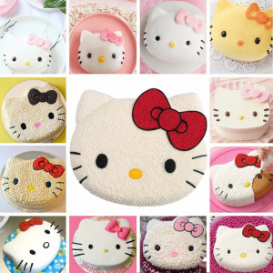 Forma de tort FATUXZ, model hello kitty, silicon, roz, 21,6 x 18,5 cm