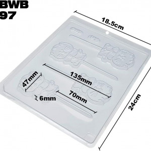 Forma pentru ciocolata BWB 97, silicon/plastic, transparent, 18,5 x 24 cm