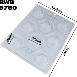 Forma pentru ciocolata BWB 9780, silicon/plastic, transparent, 18,5 x 24 cm - Img 6