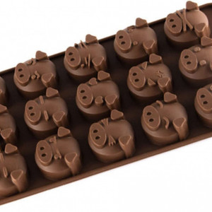 Forma pentru ciocolata HEIGOO, silicon, maro, 20,5 × 10,5 × 1,5 cm - Img 1