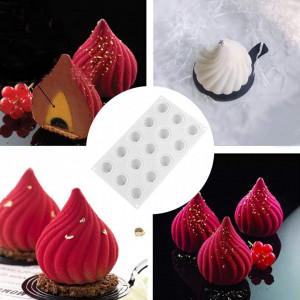 Forma pentru ciocolata/prajituri NALCY, silicon, alb, 19,7 x 17,3 cm - Img 5