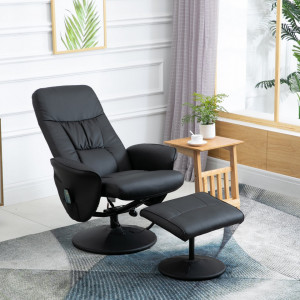 Fotoliu reclinabil Antoinet, cu masaj si scaun pentru picioare, negru, 81 x 81 x 105 cm - Img 8