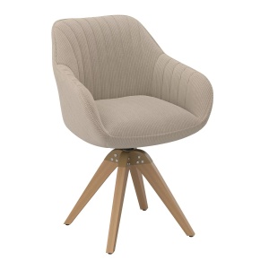 Fotoliu Sally bej, tapițat cu cord, 61/84/58 cm - Img 5