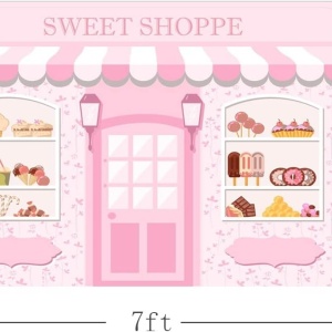 Fundal foto Aibiin, model Sweet Shoppe, poliester, multicolor, 210 x 150 cm