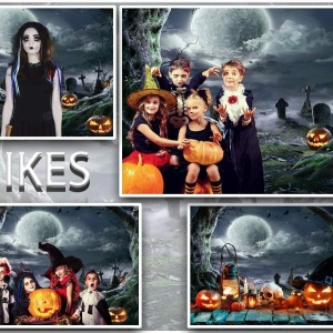 Fundal foto pentru Halloween Aiikes, vinil, multicolor, 240 x 180 cm