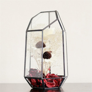 Ghiveci decorativ pentru plante Asvert, sticla, transparent, 10,5 x 9 x 15 cm - Img 8