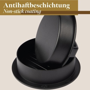 GOURMEO presa burger 3in1, chiftele mari Ø10.3cm/230g + mici Ø7.3cm/120g + umplute, placa baza detasabila, antiaderenta, 50 coli hartie incluse, negru - Verificat A · Re-Bloom - Img 4
