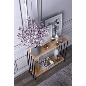 Hanah Home masa consola, PAL melaminat 18mm/metal, 90x26x74 cm, negru/pin atlantic - Verificat A · Re-Bloom - Img 3