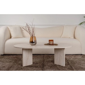 Hanah Home masuta de cafea 119x60x40 cm, PAL 18mm melaminat, travertin - Verificat A · Re-Bloom - Img 2