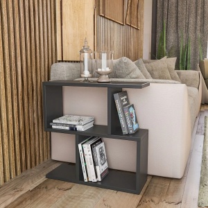 Hanah Home masuta laterala, PAL melaminat 18mm, 60x20x60 cm, raft 27cm, antracit - Verificat A · Re-Bloom - Img 2