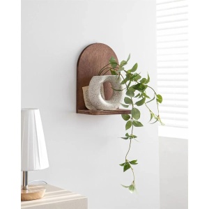 Hanah Home set 2 rafturi de perete, placaj 100% grosime 8mm, 16x26x9 cm, nuc - Verificat A · Re-Bloom - Img 4