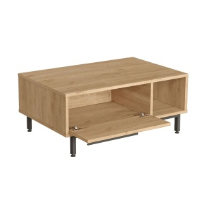Hanah Home set 3 piese living, comoda TV 160cm, masuta cafea 90cm, comoda 160cm, PAL 18mm, imprimat UV, picioare metal, stejar - Verificat A · Re-Bloom - Img 3