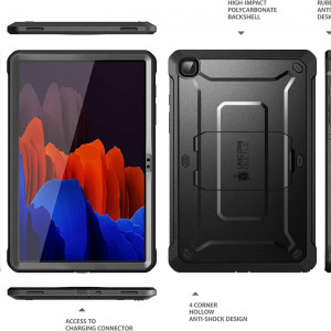 Husa de protectie 360 grade pentru Samsung Galaxy Tab A7 2020 SUPCASE, policarbonat, negru, 10,4 inchi - Img 2