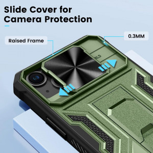 Husa de protectie compatibila cu iPhone 14 Plus 5G 2022 HWeggo, policarbonat/poliuretan, verde alpin, 6,7 inchi - Img 5