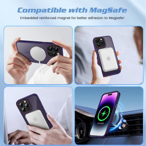 Husa de protectie  compatibila cu  iPhone 14 Pro MAX Doeshine, policarbonat, violet, 6,7 inchi