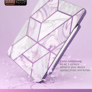 Husa de protectie pentru iPad PRO 2018/2020/2021 i-Blason, piele sintetica, alb/gri/violet, 11 inchi - Img 5