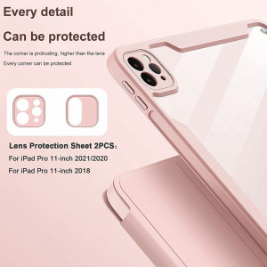 Husa de protectie pentru iPad ProTasnme, plastic, roz, 11 inch - Img 6