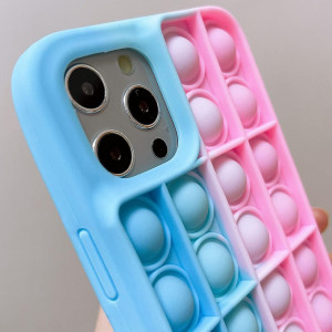 Husa de protectie pentru iPhone 11 Pop it KinderPub, silicon, albastru/roz, 6.1 inchi - Img 7