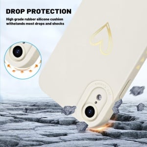 Husa de protectie pentru iPhone XR Newseego, silicon, alb/auriu, 6,1 inchi