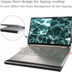 Husa de protectie pentru laptop Alapmk, pentru lenovo yoga C15 C6 C740-740IML de 15 , piele PU, negru - Img 5