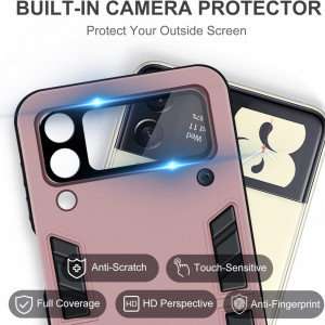 Husa de protectie Samsung Galaxy Z Flip 3 QSEVNSQ, policarbonat, roz/negru - Img 6
