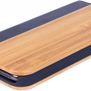 Husa de protectie telefon pentru iPhone 12 Mini, lemn/TPU, negru/natur, 6,1 inchi - Img 4