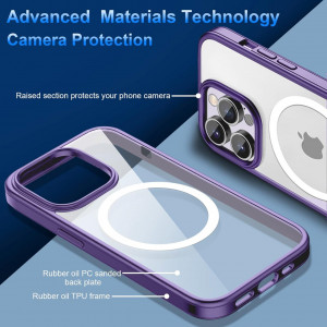 Husa magnetica pentru iPhone 13 Pro Max UNDEUX, metal/silicon, violet, 6,7 inchi - Img 2