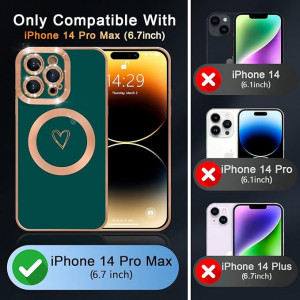 Husa magnetica pentru iPhone 14 Pro Max, verde , silicon - Img 2