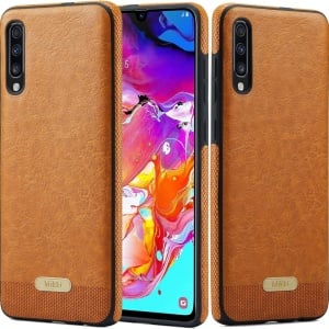 Husa slim pentru Samsung Galaxy A70 Sibada, TPU/piele, maro, 6,7 inchi