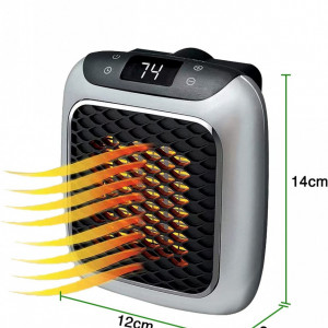 Incalzitor ventilator cu termostat Sousnous, 800W, gri/negru, 12 x 8 x 14 cm - Img 6