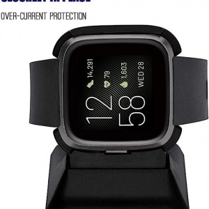 Incarcator pentru ceasul inteligent Versa 2 SPGUARD, ABS/silicon, negru, 6,8 x 6 x 4,3 cm - Img 5