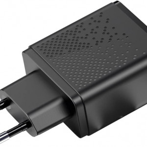 Incarcator USB  Dinolink, incarcare rapida, 18 W, ABS, negru,  5 x 4,8 cm