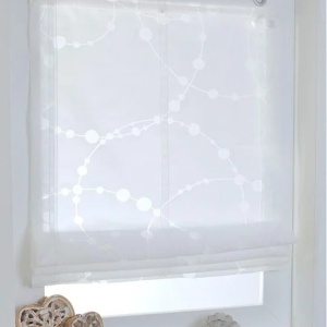 Jaluzea Kutti din poliester și viscoză albă 140x80cm pentru ferestre, control lumină și intimitate interior