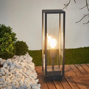 Lampa pentru gradina Annalea, aluminiu/sticla, gri grafit, 14 x 14 x 50 cm - Img 6