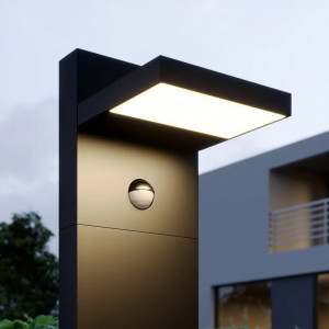 Lampa pentru gradina Silvan, LED, cu senzor de miscare, aluminiu/plastic, gri grafit, 18 x 18,7 x 65 cm - Img 4