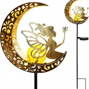 Lampa solara WILDPARTY, model zana, negru/auriu, 76 cm