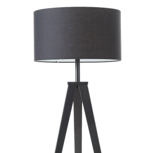 Lampadar Asmo, metal/tesatura, negru, 45 x 159 cm