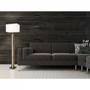 Lampadar, lemn/textil, maro/alb, 40 x 150 x 27 cm - Img 2