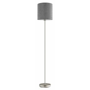 Lampadar Patience, metal/textil, argintiu/gri, 158,5 x 28 x 28 cm