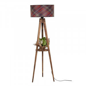 Lampadar Spaulding, lemn masiv/textil, 153 x 50 x 50 cm