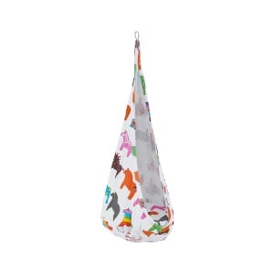 Leagan Pooh pentru copii tip cocon, alb, 70x150x70 cm - Img 1