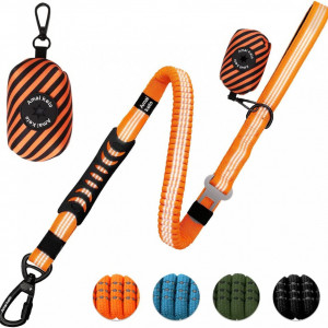 Lesa pentru caine Amai Keto, nailon, portocaliu/alb/negru, 106-140 cm - Img 1