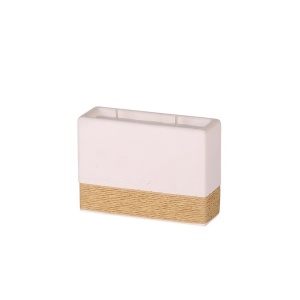 Lumanare din lemn de santal Re-Bloom, realizata din beton alb si franghie, 11,5 cm, Resigilat, Grad A - Img 1