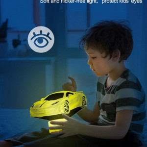 Lumina de noapte 3D pentru copii Nice Dream, LED, model masina, RGB, acril, 21,4 x 14,9 x 5,2 cm - Img 8