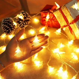 Lumini de Crăciun, BANNILU, LED, alb cald, 6M