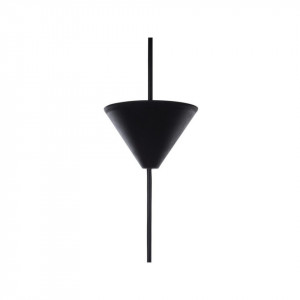 Pendul cu abajur din pene FOG, gri inchis, cablu negru, 45 x 30 cm