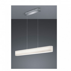 Lustra LED tip pendul LUGANO metal/tesatura, alb, lungime 150 cm, 1 bec, 230 V - Img 3