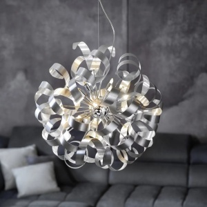 Lustra tip pendul Ambient Curly, LED, metal, crom, 60 x 330 cm