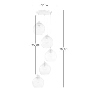 Lustra tip pendul Argol, 5 lumini, metal/sticla, multicolor, 30 x 150 cm